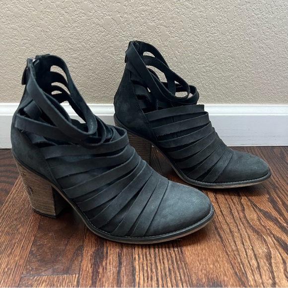 Free People Hybrid Strappy Suede Leather Boots Booties Heels Size 40 US 9-9.5, - Picture 12 of 16